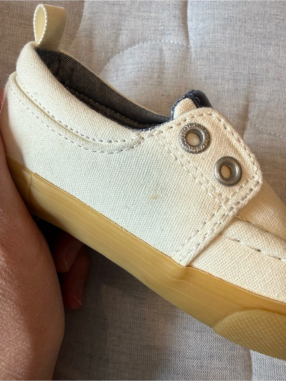 Old Navy Kids Slip-On Shoes in Navy and Cream
